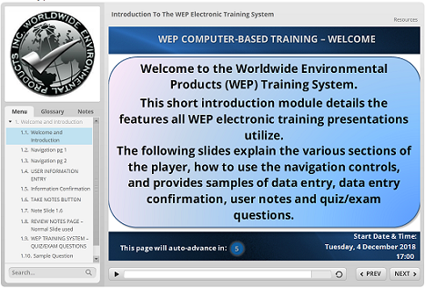 Introduction To The WEP Electronic Training System